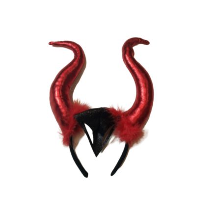 Piros szarv, hajpánton - Demona - ÚJ