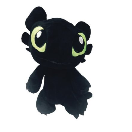30 cm-es fekete sárkány plüss figura, Fogatlan - Így neveld a sárkányodat - ÚJ