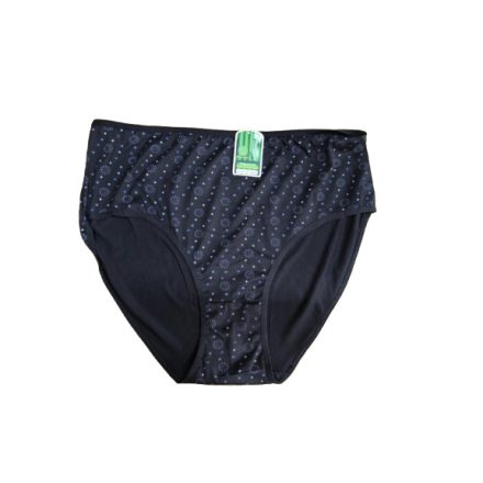 Női 4-5XL-es fekete mintás nagyméretű bambusz bugyi - Timanni - ÚJ