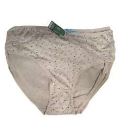   Női 4-5XL-es drapp mintás nagyméretű bambusz bugyi - Timanni - ÚJ
