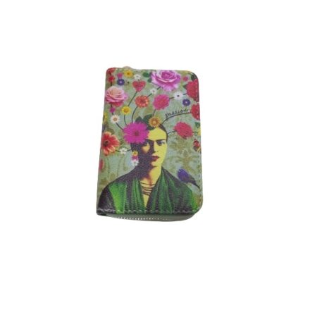Zöld virágos pénztárca - Frida Kahlo - ÚJ