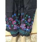 Női 3-4XL-es fekete, alján mintás (lila-rózsaszín-kék) könnyű nyári nadrág - ÚJ