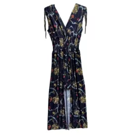   Női XL-XXL-es sötétkék mintás különleges szabású playsuit - ÚJ