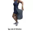Női XL-XXL-es sötétkék mintás különleges szabású playsuit - ÚJ
