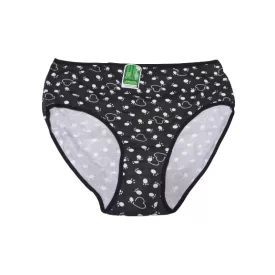   Női 4-5XL-es fekete szivecskés nagyméretű maxi bugyi - ÚJ