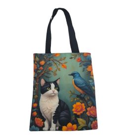   Cicás festményes erős vászon füles bevásárlótáska, szatyor - ÚJ 