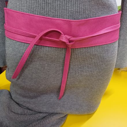 Pink puha műbőr, lakkbőr öv, 7 cm széles - ÚJ