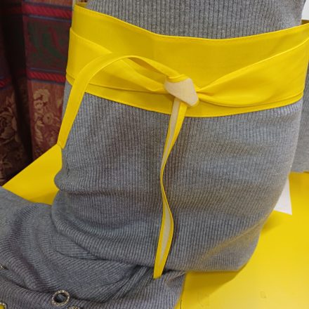 Sárga puha lakkbőr öv, 9 cm széles - ÚJ