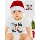 56-62-es fehér body Első szilveszterem felirattal - ÚJ