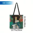Erős vászon füles bevásárlótáska, szatyor, nőalakos - Klimt - ÚJ 