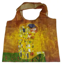   Összehajtható füles bevásárlótáska, szatyor - Gustav Klimt: A csók - ÚJ 