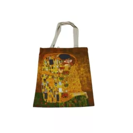   Erős vászon füles bevásárlótáska, szatyor - Klimt: A csók - ÚJ 