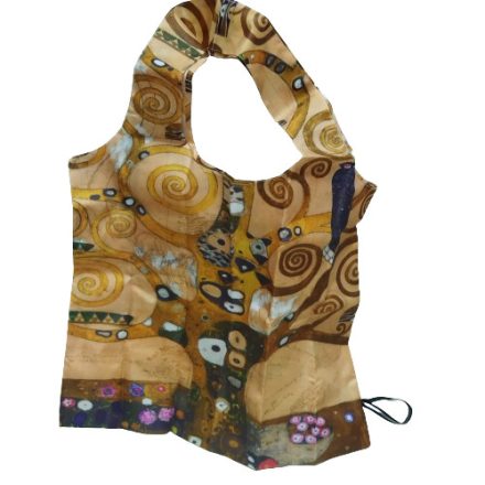 Összehajtható füles bevásárlótáska, szatyor - Gustav Klimt: Életfa - ÚJ 