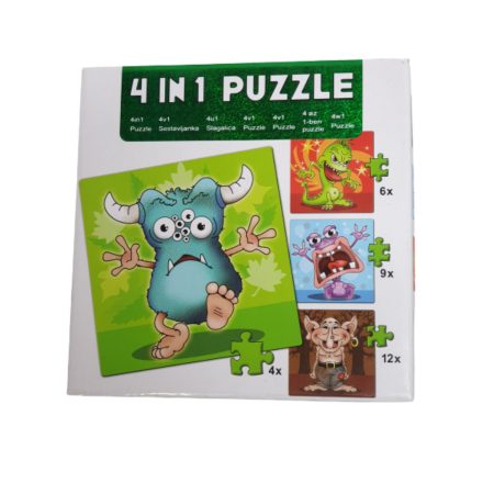 4 in 1 puzzle - szörnyes