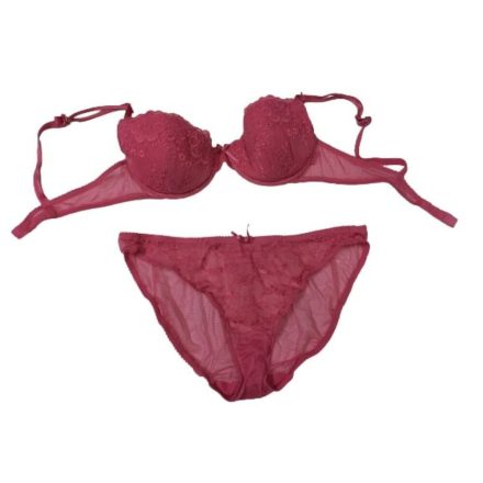 Málnaszínű csipkés alsónemű szett (85C, XL)