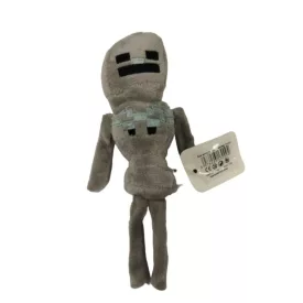   18 cm-es szürke csontváz plüss figura, kulcstartó - Minecraft - ÚJ