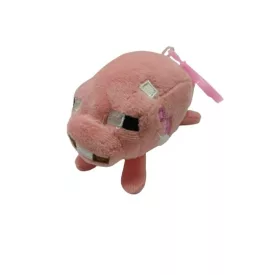   13 cm-es rózsaszín malac plüss figura, kulcstartó - Minecraft - ÚJ