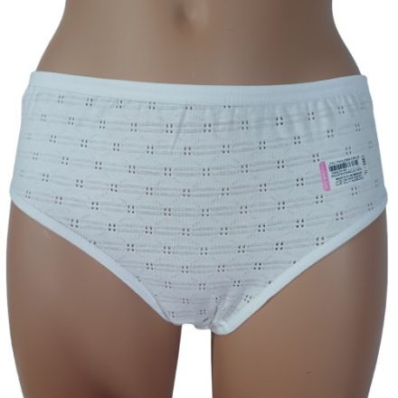 Női XL-es fehér madeirás mintás klasszikus vonalú bugyi - ÚJ