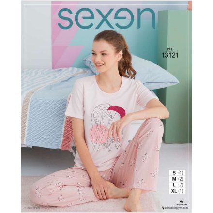 Női L-es fehér-rózsaszín pizsama - ÚJ