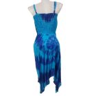 Női egyméretes kék batikolt pántos ruha - WOW - ÚJ