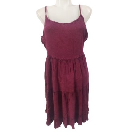 Női egyméretes bordó pántos pántos ruha - WOW - ÚJ