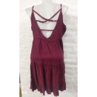 Női egyméretes bordó pántos pántos ruha - WOW - ÚJ