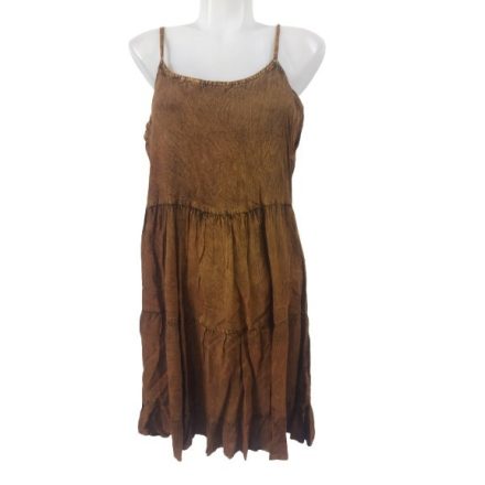 Női egyméretes barna pántos pántos ruha - WOW - ÚJ