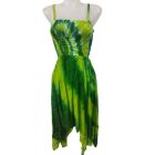 Női egyméretes zöld batikolt pántos ruha - WOW - ÚJ