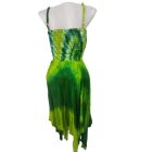 Női egyméretes zöld batikolt pántos ruha - WOW - ÚJ