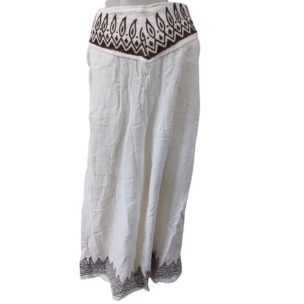 Női fehér lenes nyári nadrág, jóganadrág, háremnadrág - Boho Fashion - ÚJ