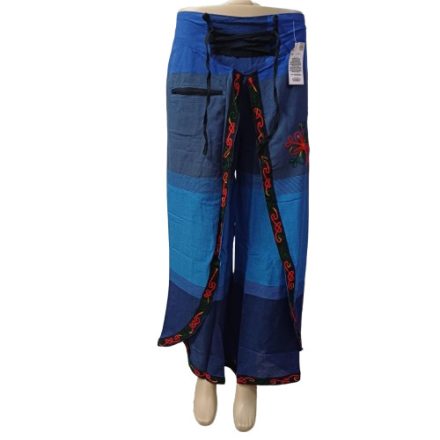 Női L-XL-es kék aladdinnadrág, háremnadrág, jóganadrág - Nini - ÚJ