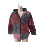 Férfi L-es bordó polár bélésű mintás kardigán, kabát - Élet virága - Nini - ÚJ