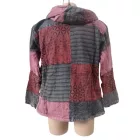 Férfi L-es bordó polár bélésű mintás kardigán, kabát - Élet virága - Nini - ÚJ