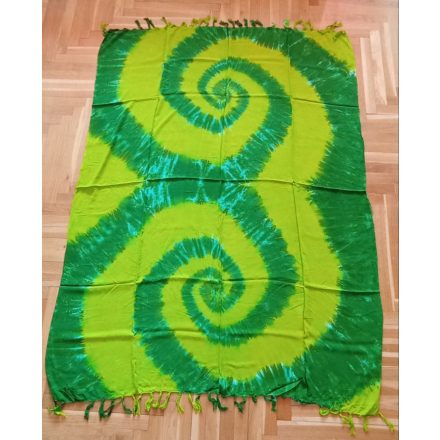 Zöld spirálmintás szarong vagy strandlepedő - ÚJ