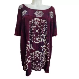   Női bordó ezüst flitteres könnyű nyári felső, blúz, one size (kb 4XL-ig jó) - ÚJ