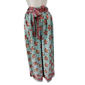   Női türkiz mintás bőszárú bohém nadrág, háremnadrág - Nini - ÚJ