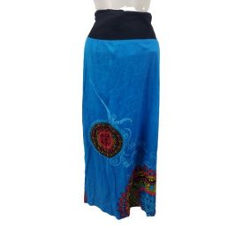   Női L-XXL-es kék mandalamintás hosszú pamut szoknya - Nini - ÚJ