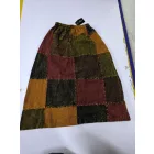 Női földszínű erős vászon anyagú hosszú patchwork szoknya - Nini - ÚJ