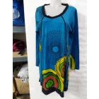 Női L-XL-es kék mintás pamut tunika, ruha - Nini - ÚJ