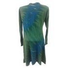 Női L-XL-es zöld virágos bohém pamut ruha - Nini - ÚJ