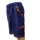 Férfi L-XL-es kék lenes rövidnadrág, vászon short, nepáli nadrág - Nini - ÚJ