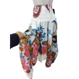   Női fehér mintás multifunkcionális háremnadrág, ruha, vagy felső - Nini - ÚJ 