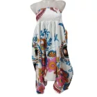 Női fehér mintás multifunkcionális háremnadrág, ruha, vagy felső - Nini - ÚJ 