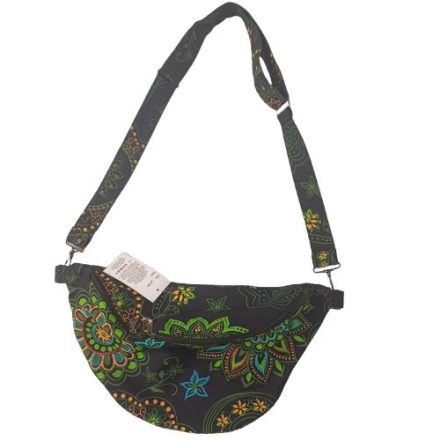 Bohém mintás nepáli nagyméretű vászon övtáska, textil övtáska - Nini - ÚJ 