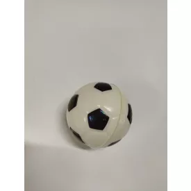   8 cm átmérőjű, kisméretű focilabda mintázatú szivacslabda, fehér, 1 db - ÚJ