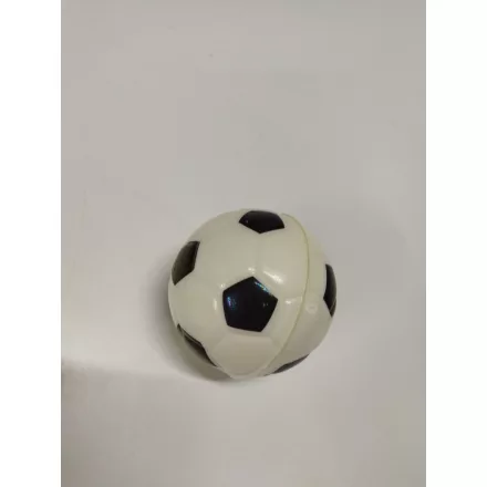 8 cm átmérőjű, kisméretű focilabda mintázatú szivacslabda, fehér, 1 db - ÚJ