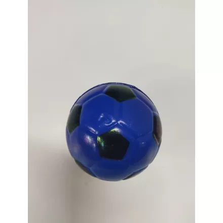 8 cm átmérőjű, kisméretű focilabda mintázatú szivacslabda, kék, 1 db - ÚJ