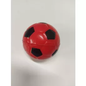   8 cm átmérőjű, kisméretű focilabda mintázatú szivacslabda, piros, 1 db - ÚJ