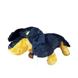   36 cm-es fekete-barna plüss tacskó, kutya plüss figura - ÚJ