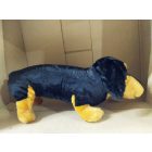 36 cm-es fekete-barna plüss tacskó, kutya plüss figura - ÚJ